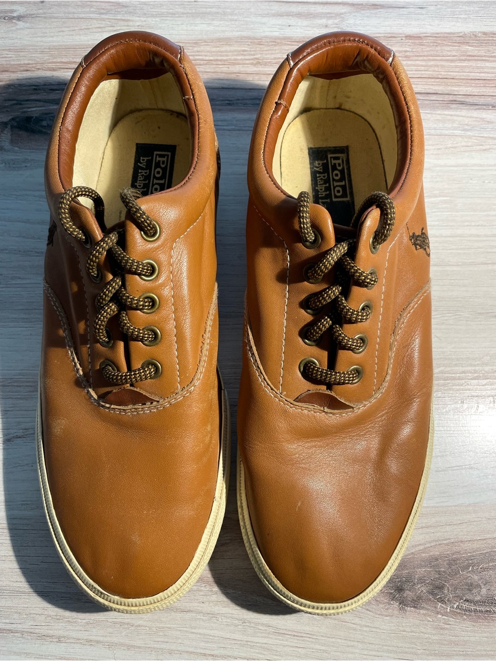 Polo by Ralph Lauren Tan Leather Boat Shoes